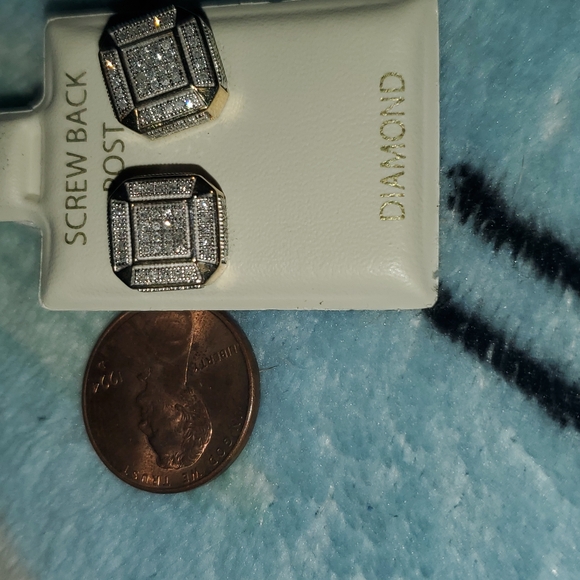 Silver and Gold Diamond Earrings